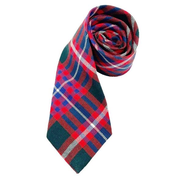 MacFarlane Modern Tartan Neck Tie 100% Wool Scottish Family Clan Men’s Necktie - Picture 6 of 9